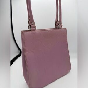 Salvatore Ferragamo Lavender Gancini Embossed Tote